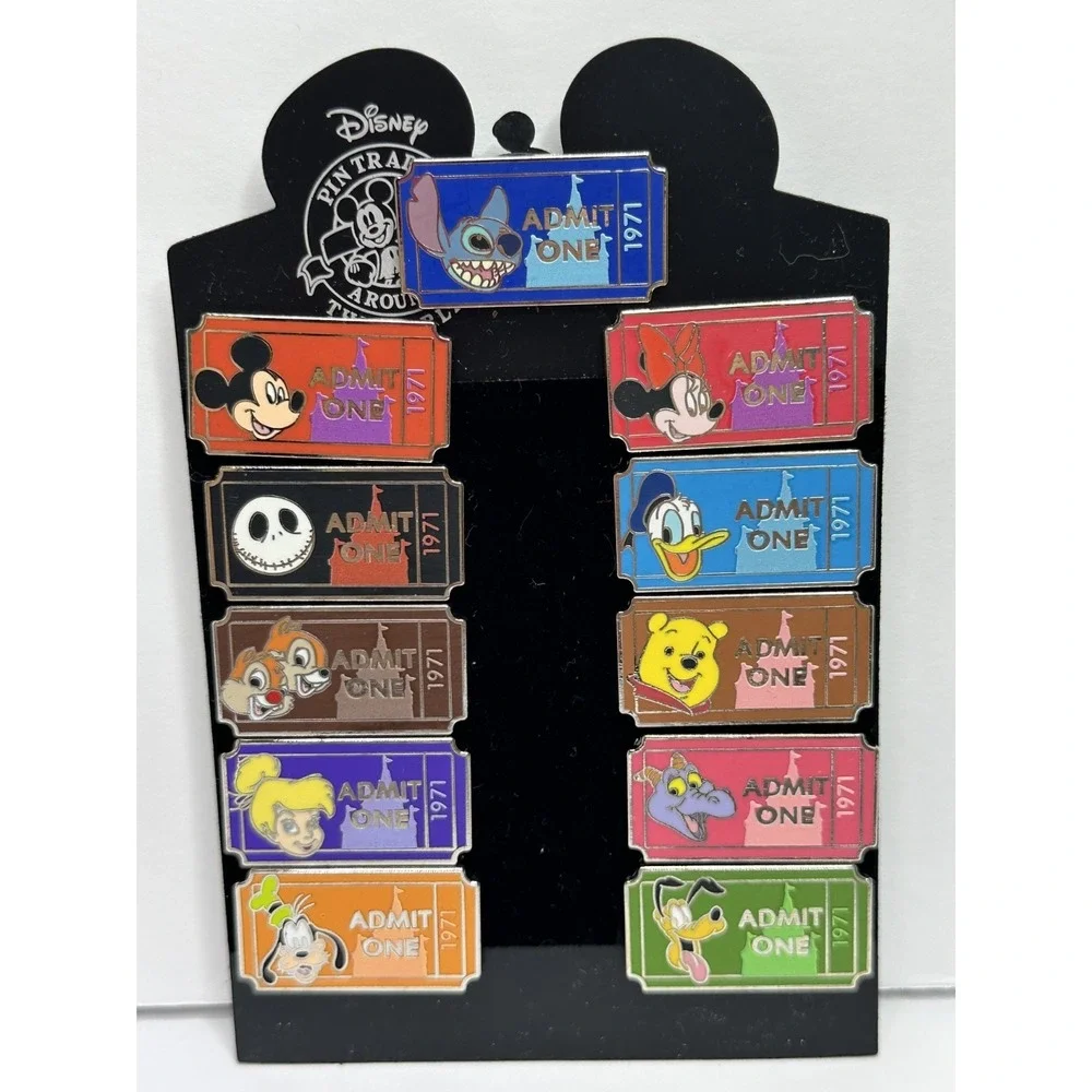 Disney Admit One Ticket 1971 Series Complete Set of 11